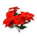 Real Touch Flannel Artificial Christmas Flowers Red Poinsettia Bushes Bouquets Xmas Tree Ornaments Centerpiece for Christmas Home Office Decor (Red)