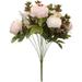 Meuva 1 Bouquet Vintage Artificial Peony Silk Flowers Bouquet for Decoration Wooden Roses Carnations Artificial Flowers Bulk Bouquet Holder for Artificial Flowers