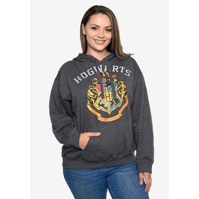 Plus Size Women's Harry Potter Hoodie Sweatshirt Hogwarts Crest Wizards by Harry Potter in Charcoal (Size 4X (26-28))