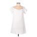 Michael Stars Casual Dress - A-Line Cowl Neck Short sleeves: White Dresses - Women's Size Medium