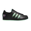 adidas Originals Superstar Sneakers for Men - Leather Construction – Padded Tongue & Collar – Stripes Pattern Black/Beam Green/Pulse Lilac, Black, 11.5