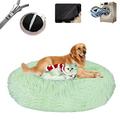 KSITH- Fly Plush Donut Pet Bed Removable Washable Fluffy Plush Pet Bed Soft Warm Puppy Kitten Comfort Sleeping Mat Anti-Slip Bottom- Green|| Ø70/28in(L)