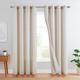 TOPICK Linen Striped Curtains Grey Stripes Curtains with Eyelets Ticking Stripes Pattern Linen Look Curtains Light Filtering for Living Room Pinstripe Curtain Opaque 2 Pieces 130 x 225 cm