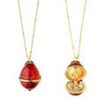 Bill Skinner - Gold Necklace for Women, Elegant and Unique Dress Jewellery, 18ct Gold, 700mm Long Chain, Gift for Weddings, Birthdays and more (Robin Egg Locket)