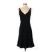 J.Crew Casual Dress - Party V Neck Sleeveless: Black Solid Dresses - Women's Size 00