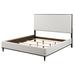 ACME Furniture Carena Upholstered Standard Bed Upholstered, Wood in Brown/Gray/Pink | 56 H x 64.25 W x 87 D in | Wayfair BD02027Q