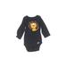 Gerber Long Sleeve Onesie: Black Marled Bottoms - Size 0-3 Month