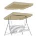 CintBllTer Canopy Patio Outdoor 77 x43 Swing Canopy Replacement Porch Top Cover Seat Furniture (Beige)