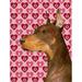 Carolines Treasures Doberman Hearts Love And Valentines Day Portrait Flag - Garden Size