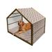 American Football Pet House Classic Design Rugby Balls in Cartoon Style Sports Competition Outdoor & Indoor Portable Dog Kennel with Pillow and Cover 5 Sizes Caramel Ruby White by Ambesonne