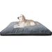 Dogbed4less Shredded Memory Foam Dog Bed for Large Dogs Grey Suede Cover 55 x47 Pillow