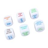 Drinking Dice Drinking Game Dice Party Drinking Dice Set 6 Sided Drinking Dice 6PCS Large Drinking Dice Set Drinking Game Dice Bar Turnt Drunk Frenzy Party Rolling Decider White