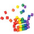 100Pcs Colorful Wood Cube blocks Blocks Building Blocks Square Cubes for Baby Kids