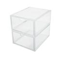 Martha Stewart Brody 2 Pack Plastic Stackable Office Desktop Organizer Boxes with Drawer 6 x 7.5