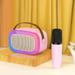 Speaker Ozmmyan Outdoor Portable Karaoke Light Effect Wireless Speaker K-song Microphone Speaker All-in-one 720 Â° HiFi Stereo Sound Multiple Interesting Sound Effects Bluetooth Speakers Pink
