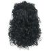 Skpblutn Clip in Human Hair Extensions Black Handsome Cruly Wig Man Long Wig Men S Wigblack