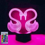 YSTIAN 3D Swan Night Light Lamp Illusion Night Light 16 Color Changing Table Desk Decoration Lamps Gift with Acrylic Flat ABS Base USB Cable Toy