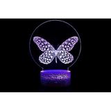 YSTIAN 3D Butterfly Night Light Lamp Illusion Night Light 16 Color Changing Table Desk Decoration Lamps Gift Acrylic Flat ABS Base USB Cable Toy