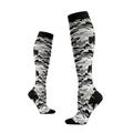 ZIZOCWA Women S Stretchy Compression Socks Camouflage Long Socks Casual Cotton Knee Lenght Sports Running Hiking Stockings High Sock Black SizeS