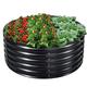 EDOSTORY 17" Tall, 42" Round Metal Raised Bed Garden Bed Kit, Galvanized Planter Raised Garden Boxes Outdoor, Large Metal Raised Garden Beds for Vegetables, Flowers, Herbs