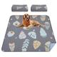 PFL Washable Pee Pads for Dogs, 2 Pack Ultra-Absorbent and Leak-Proof Whelping Pads, Non-Slip Reusable Puppy Pads, Waterproof Puppy Training Pads for Playpen, Crate, Housebreak-92x92cm(Grey)