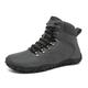 Ulogu Winter Barefoot Boots Mens Waterproof Walking Boots Non-Slip Warm Outdoor Snow boots,Dark Gray,11 UK