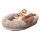 FANOYA Human Dog Bed Outdoor Pet Nest Indoor Human Sleeping Huge Kennel Cat Nest Removable And Washable(Khaki) (Size : 135 * 85 * 30)