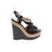 Gastone Lucioli Wedges: Black Shoes - Women's Size 36