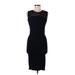 John & Jenn Casual Dress - Bodycon Crew Neck Sleeveless: Black Print Dresses - Women's Size Medium