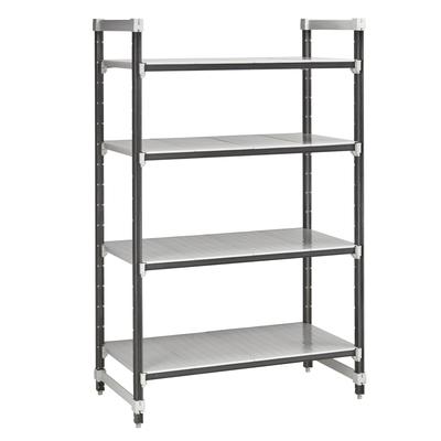 Cambro EXU217272S4480 72" NSF 4-Tier Polymer Shelf Kit - Camshelving Elements XTRA, 21"W, 72"H, Gray