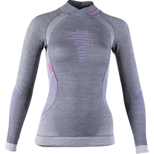 UNLEASH YOUR NATURE Damen Longsleeve FUSYON UW SHIRT LG_SL TURTLENECK, Größe XS in Anthra/Purple/Pink