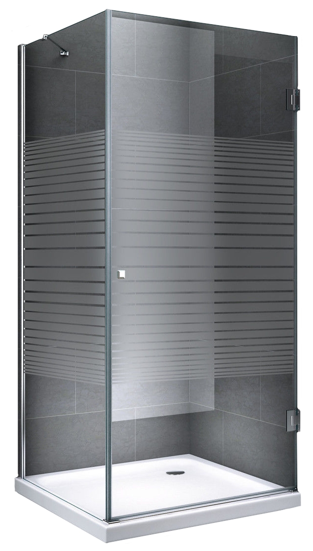 Fischer und Adamek Glasdusche Eger Größe: 80 x 80 x 190 cm Form: Gestreift ohne Duschtasse und Ablauf Image