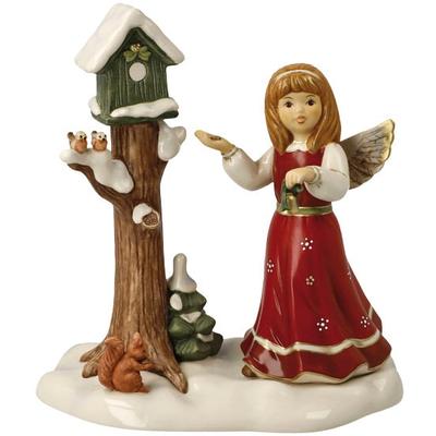 Engelfigur GOEBEL "Engel - Himmlischer Besuch, Weihnachtsdeko, Höhe ca. 19,5 cm", bunt, B:11cm H:19,5cm T:18cm, Steingut, Dekofiguren, Sammlerfigur, Weihnachtsfigur, Dekofigur aus Steingut Image