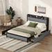 Upholstered Queen Bed Frame: LED Headboard, 4 Storage Drawers, USB Ports