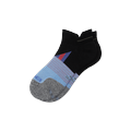 Men's Running Ankle Socks - Black / Celeste - Large - Bombas