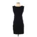 Ann Taylor Casual Dress - Sheath Crew Neck Sleeveless: Black Solid Dresses - Women's Size 00 Petite