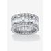 Women's Platinum over Sterling Silver Cubic Zirconia Eternity Bridal Ring by PalmBeach Jewelry in Cubic Zirconia (Size 10)