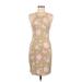 BP. Casual Dress - Sheath Halter Sleeveless: Tan Floral Dresses - New - Women's Size Small
