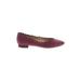 Talbots Flats: Slip On Chunky Heel Classic Burgundy Solid Shoes - Women's Size 6 1/2 - Almond Toe