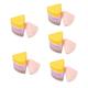 FRCOLOR 20 pcs triangle puffs for face powder yellow sponge triangle makeup sponges triangle powder puff makeup sponge case silicone sponge Silica gel travel makeup brush make up