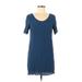 Wilfred Free Casual Dress - Shift Scoop Neck Short sleeves: Blue Solid Dresses - Women's Size Medium