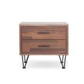 George Oliver Finney 2-Drawer Accent Table w/ Hairpin Legs Wood/Metal in Black/Brown | 18.5 H x 20.5 W x 16.5 D in | Wayfair