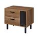 Latitude Run® Falgar Brown Oak & Black 2-drawer Nightstand Wood/Metal in Black/Brown | 18.5 H x 23.5 W x 16.5 D in | Wayfair