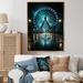 Latitude Run® Teal Ferris Wheel Nighttime Thrills - Print on Canvas Plastic in Black/Blue/Green | 44 H x 34 W x 1.5 D in | Wayfair