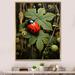 Ebern Designs Ladybug Ladybugs Leisure Framed On Canvas Print Metal in Brown/Green/Red | 32 H x 16 W x 1 D in | Wayfair