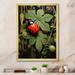 Ebern Designs Ladybug Ladybugs Leisure Framed On Canvas Print Metal in Brown/Green/Red | 32 H x 24 W x 1 D in | Wayfair