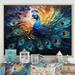 Bungalow Rose Peacock Feather Drips II - Print on Canvas Plastic | 34 H x 44 W x 1.5 D in | Wayfair AEF32B45AD6042BDA4B863FB76EB6AEC