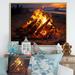 Latitude Run® Beach Photo Beach Bonfire III On Canvas Print Metal in Black/Orange | 30 H x 40 W x 1.5 D in | Wayfair