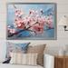 Red Barrel Studio® Pink & Blue Cherry Blossom I - Print Plastic in Blue/Pink/Red | 34 H x 44 W x 1.5 D in | Wayfair