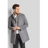 Wollmantel BUGATTI, Herren, Gr. 58, grau (hellgrau), 40% Wolle, 30% Polyamid, 30% Lyocell, unifarben, elegant, normal, Langarm normaler Saum, Mäntel, aus Wollmix